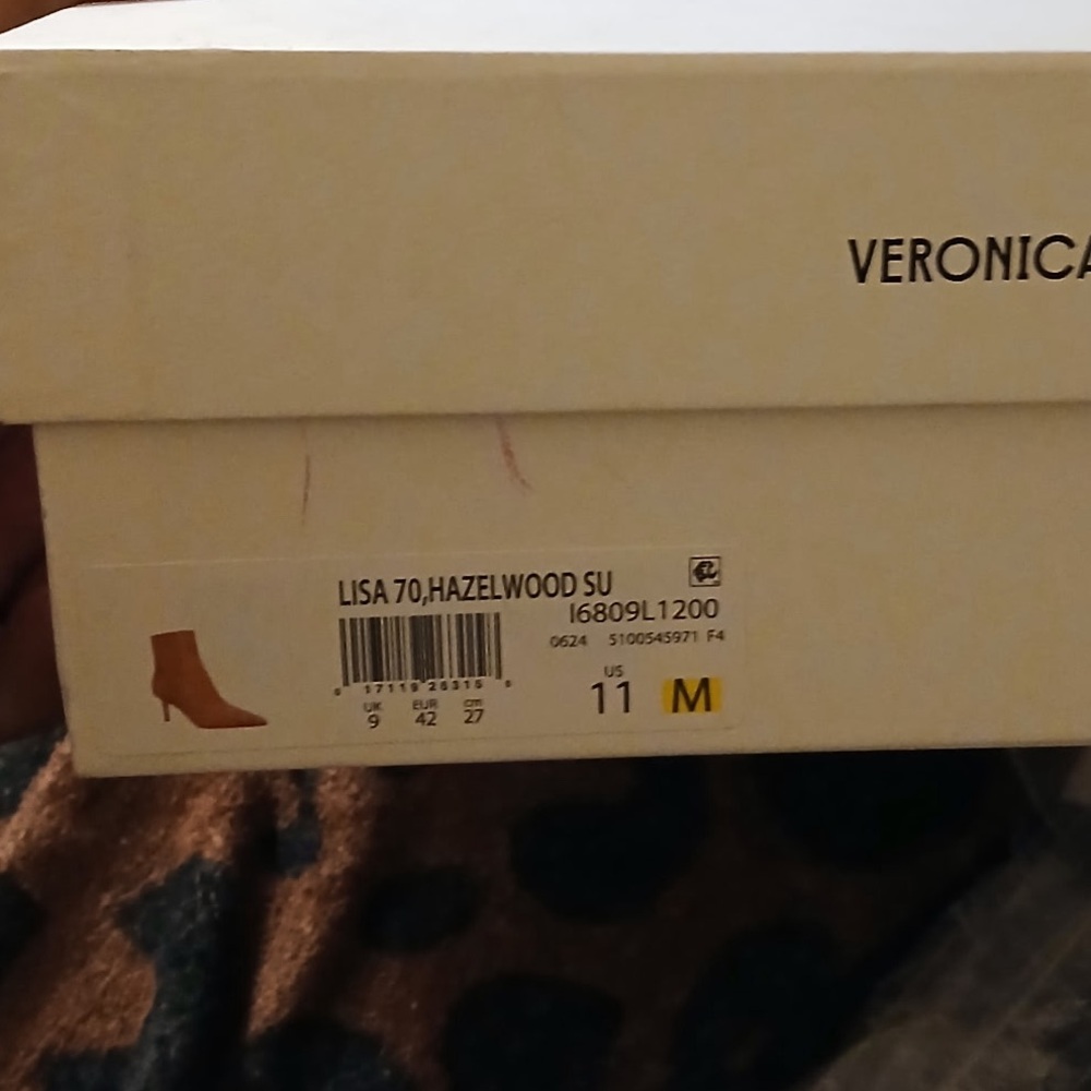 Veronica Beard Lisa Mid Heel Ankle Boots, Elegant Suede Hazelwood Color - Picture 7 of 8